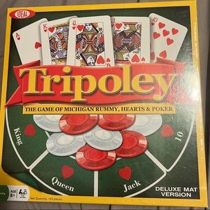 Tripoley Deluxe Mat Version The Game of Michigan Rummy Hearts & Poker 2014
